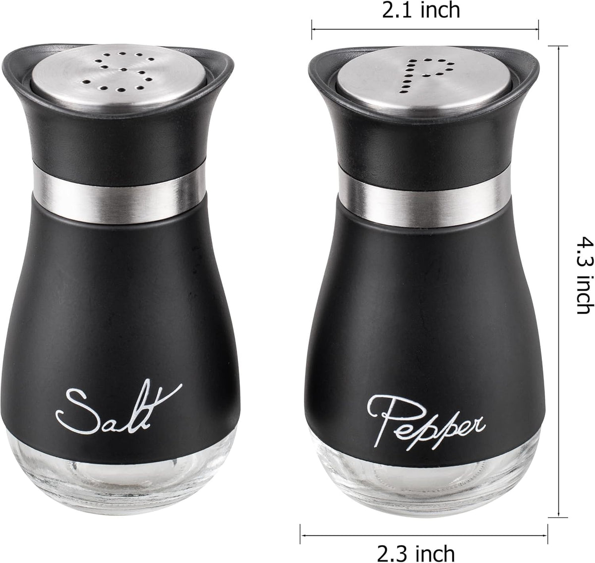 Salt and pepper shaker set, black