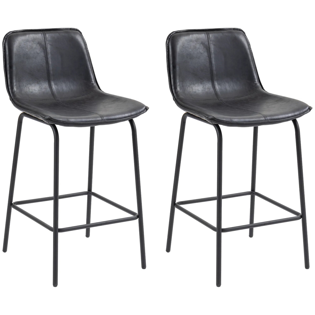 Bar Stools Set of 2, Upholstered Counter Height Bar Chairs For Kitchen