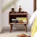 Pure Solid Wood Bedside Cabinet, Modern Simple Nightstand, European Beech Nordic Bedroom Storage Cabinet