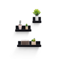 Floating Wall Shelves, 15.7 in, Black