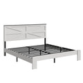Queen Wood Platform Bed Frame With Headboard Underbed Storage White