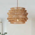 Hand-Woven Rattan Pendant Light, 17.3 in