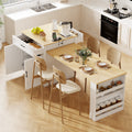 82.7" Kitchen Island with Extendable Dining Table for 4–6