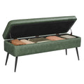 Storage Ottoman Bench with Stitching, PU Leather, for Entryway & Bedroom