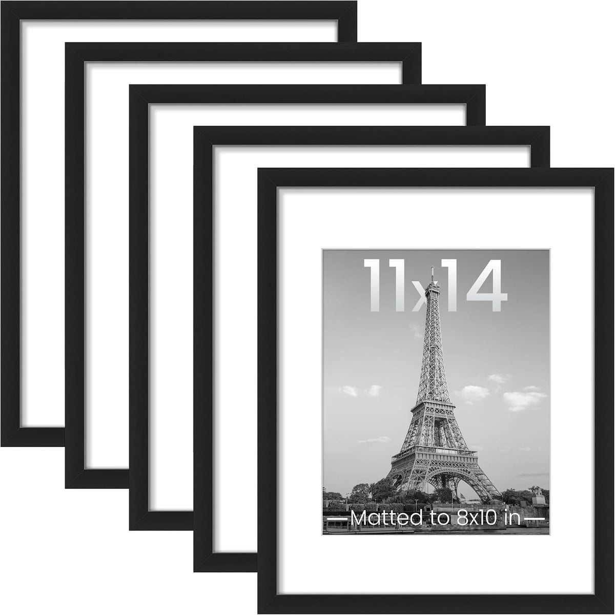 Black Gallery Wall Picture Frames Set of 5