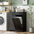Laundry Hamper Cabinet, Laundry Cabinet with 2 Tilt Out Laundry Baskets and 2 Drawers, Brown