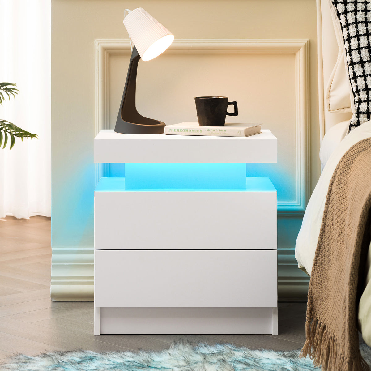 Side Table With Storage Nightstand End Table For Small Spaces Modern Bedroom