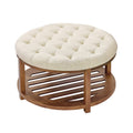 Large Round Ottoman Coffee Table 31.9 Inch Tufted