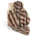 Faux Fox Fur Throw Blanket, 60 x 80 in, Brown Taupe