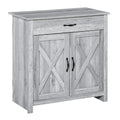 Farmhouse Sideboard Buffet Cabinet, Storage Cabinet with Barn Doors, Grey Grain
