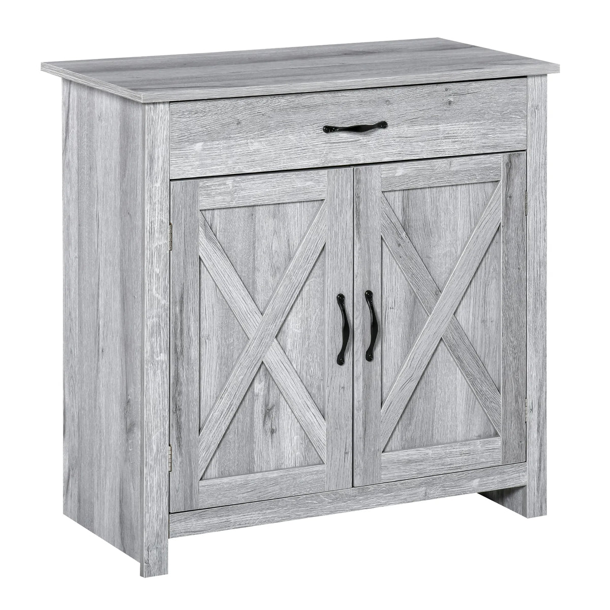 Farmhouse Sideboard Buffet Cabinet, Storage Cabinet with Barn Doors, Grey Grain