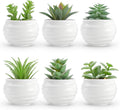 6 Pack Fake Succulent Plants, Artificial Mini Succulents For Bedroom Bathroom Home Office Desk Shelf Indoor Decor