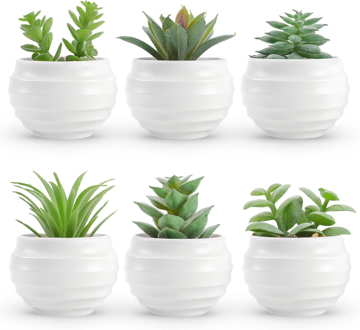 6 Pack Fake Succulent Plants, Artificial Mini Succulents For Bedroom Bathroom Home Office Desk Shelf Indoor Decor