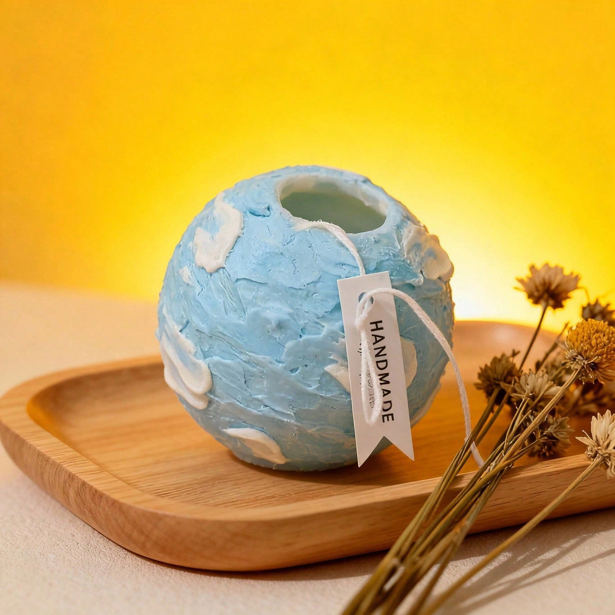 Sphere Globe Candle, Decorative Round Candle, Blue