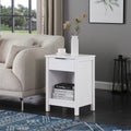 Nightstand With Drawer, 3-Tier End Side Table With Storage Drawer And Shelf, Modern Bedside Night Stand For Bedroom, Living Room - Retro White