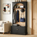 Entryway Coat Rack With Shoe Storage Bench