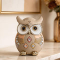 Boho Owl Statue, Brown
