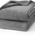 Grey Fleece Blanket, Soft Flannel Bed Blanket For Couch Sofa