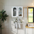 Wall Cabinet,Arched Glass Door Display Wall Mounted Cabinet, Floating Cabinet With Inadjustable Shelves For Kitchen,Bathroom,Living Room