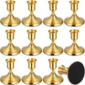 Brass & Black Vintage Taper Candlestick Holders, 12 Pieces