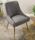 Velvet Dining Chair With Gold Legs Modern Upholstered Accent Blue
