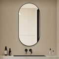 48x24 Inch Black Bathroom Vanity Mirror Wall Mounted