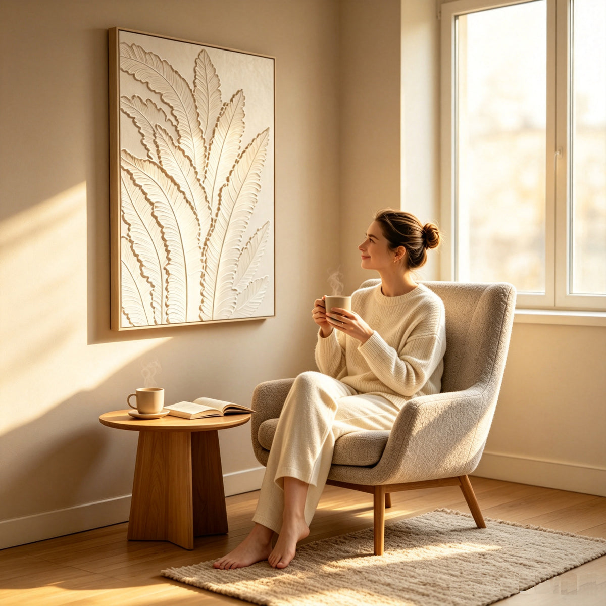 Framed Botanical Leaf Wall Art, 24 x 36 in