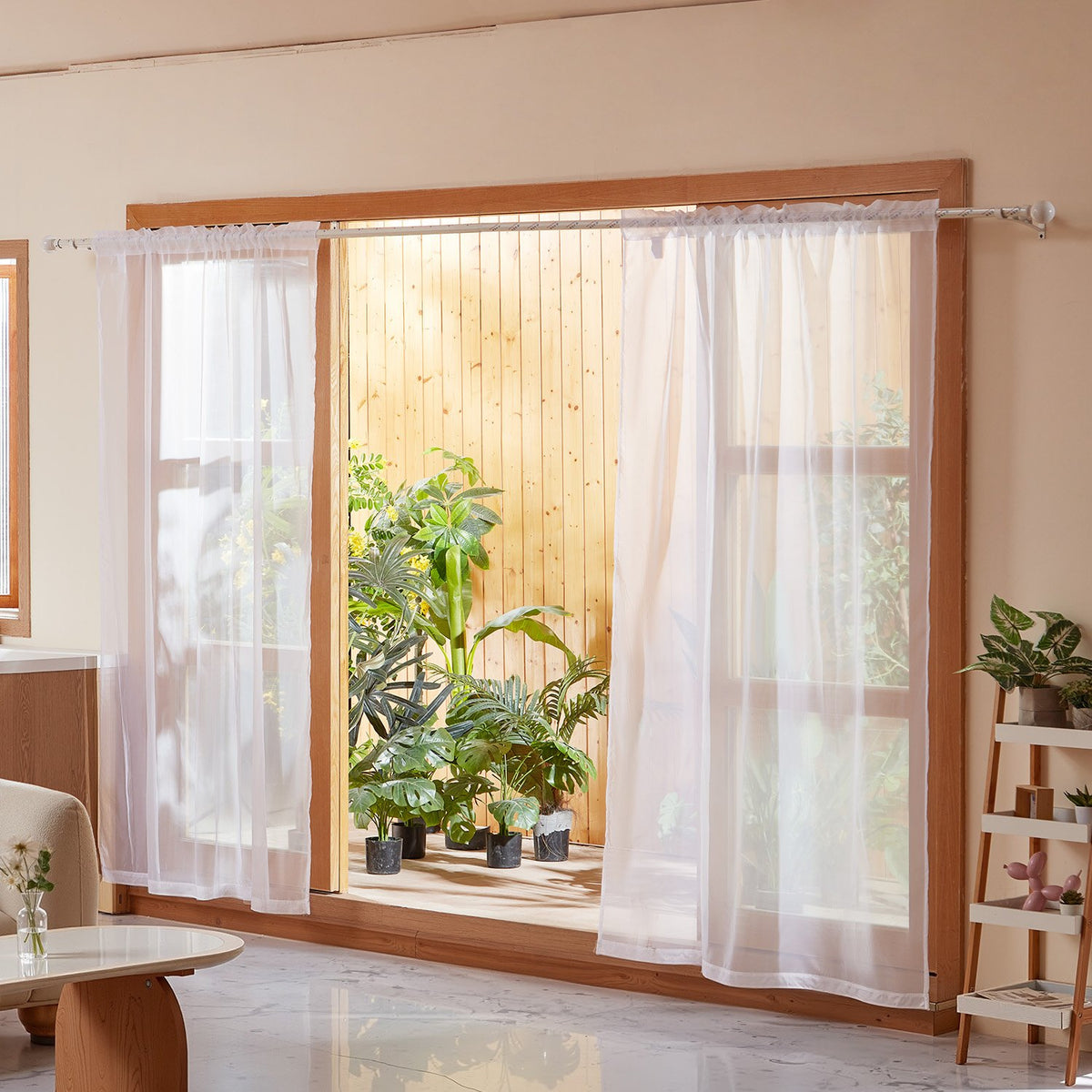 White Sheer Curtains, 52 x 84 in, 2 Panels