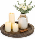 Round Distressed Wood Candle Tray