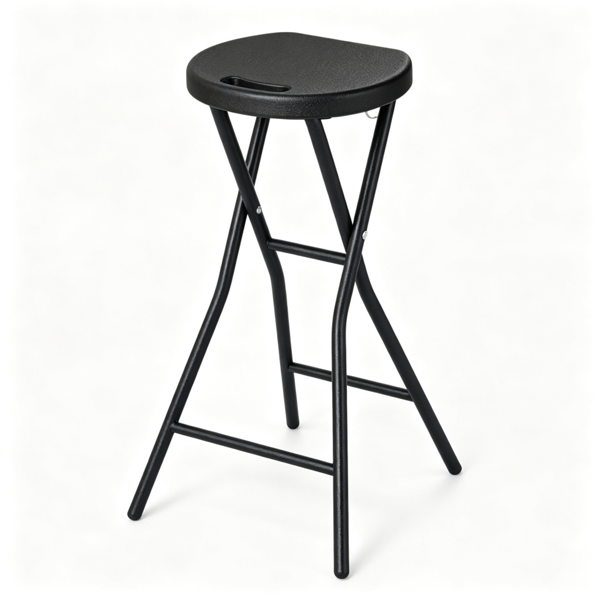 Foldable Backless Bar Stool Waterproof HDPE Counter Height - Small