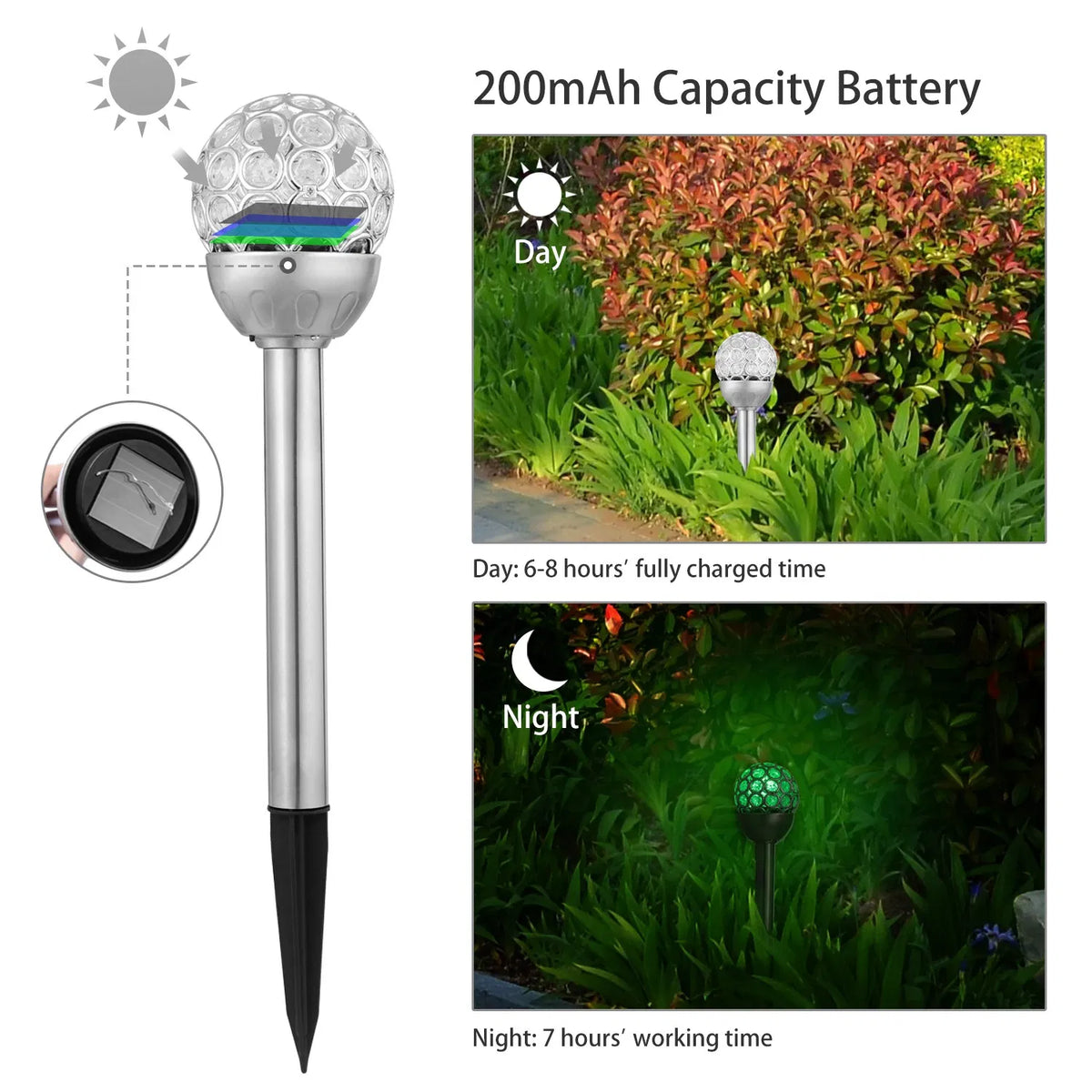 Outdoor Solar Ball RGB Lights 3 Pcs Garden