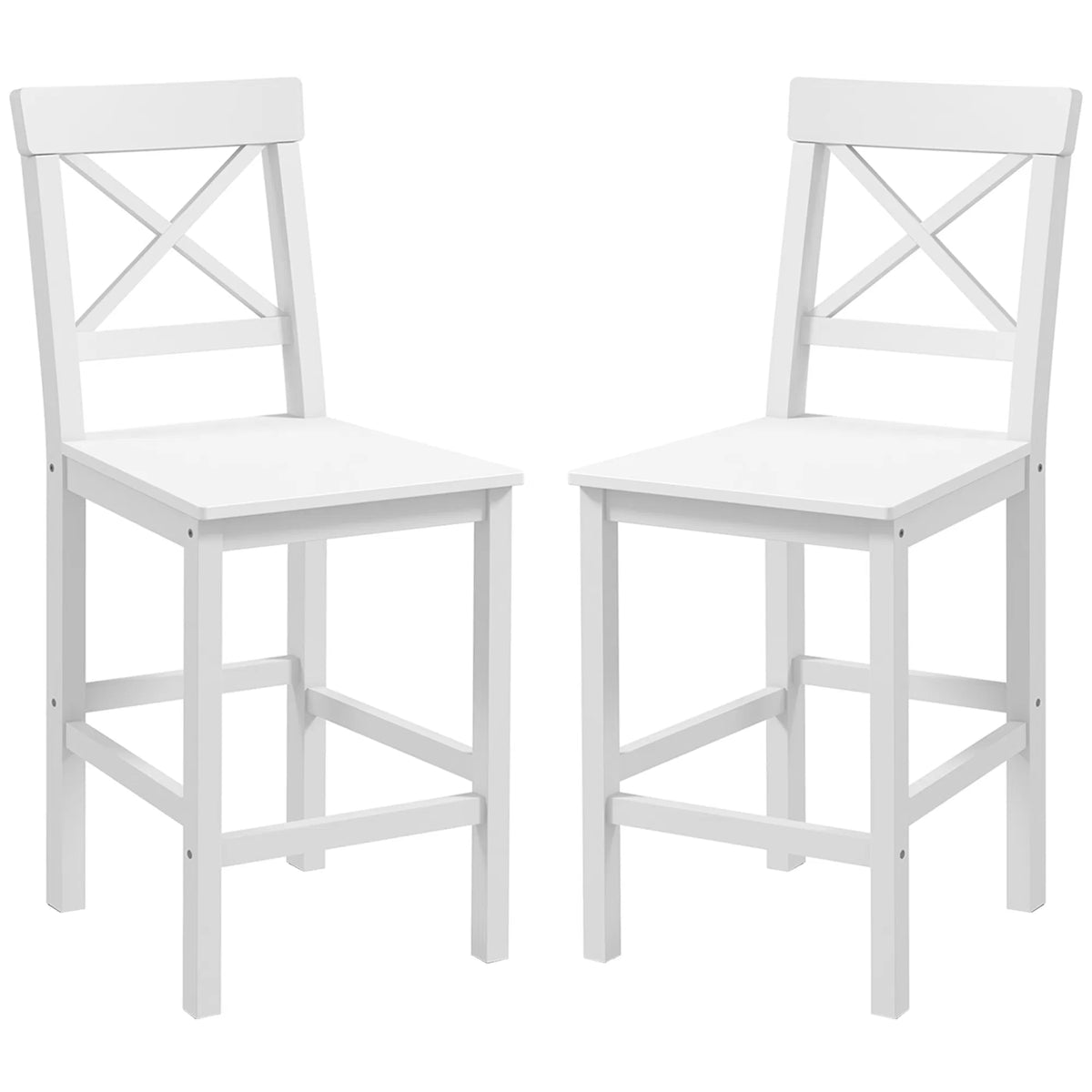 Counter Height Stools Set of 2, Farmhouse Bar Stools with Back For Kitchen Island