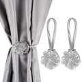 Magnetic Curtain Tiebacks, Floral, Set of 2