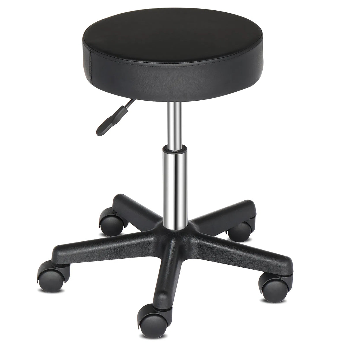 Round Plastic Arch Feet Swivel Bar Stool - Black