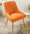 Velvet Dining Chair With Gold Legs Modern Upholstered Accent Green