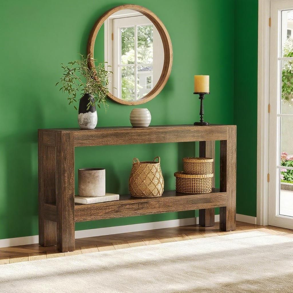 63-Inch Long Console Table For Entryway, Narrow Long Entry Table With