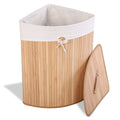 Corner Bamboo Hamper Laundry Basket - Natural