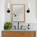 Wood Framed Bathroom Mirror, 22 x 30 in