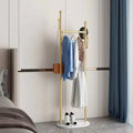 Clothing Rack, Golden Metal Freestanding Heavy Duty Clothes Rack with Marble Base, Multipurpose Garment Hanger for Bedroom, Hat, Scarf, Jacket