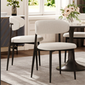 Dining Chairs Set Of 2, Metal Kitchen Chairs With Modern Fabric Upholstered For Dining Room, Beige