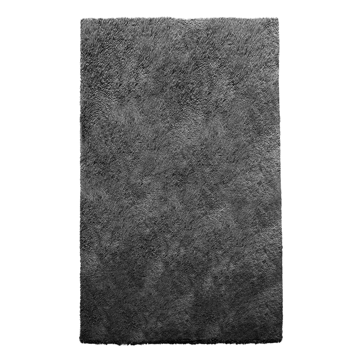 Plush Shag Area Rug, 5 x 8 ft, Grey