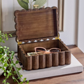 Scalloped Wooden Jewelry Box With Lid Trinket Storage