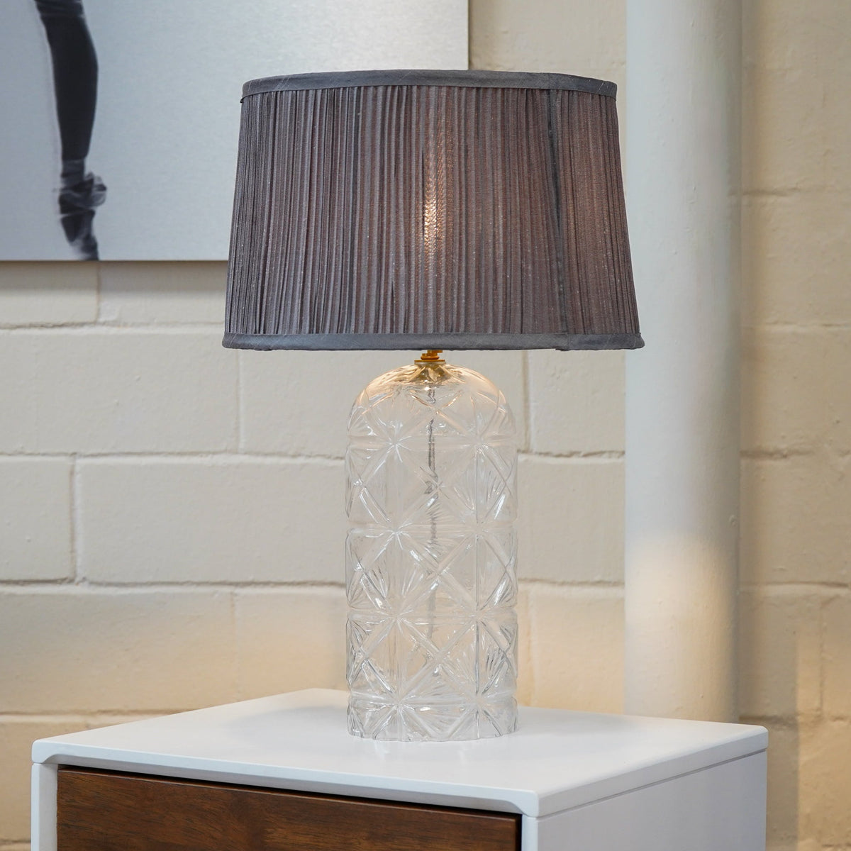 Hotel European Modern Bedside Nightstand Decorative LED Table Lamp Gold Clear And Grey 110-120V