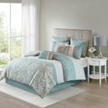 Comforter Set, Queen, 8 Piece, Seafoam