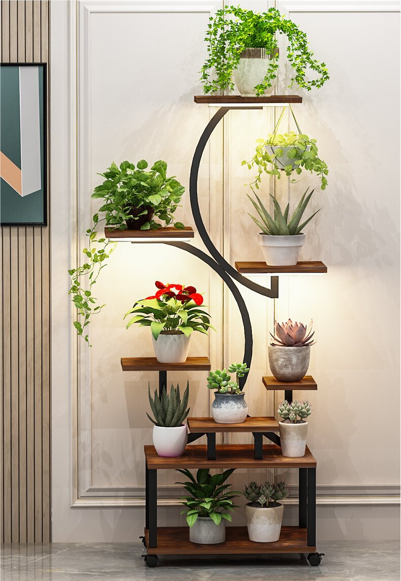 8-Tier Plant Stand With Grow Lights, 61 in