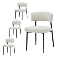 Modern Dining Chairs Set Of 4, Upholstered Dining Chairs With Curved Backrest, Sturdy Metal Frame
