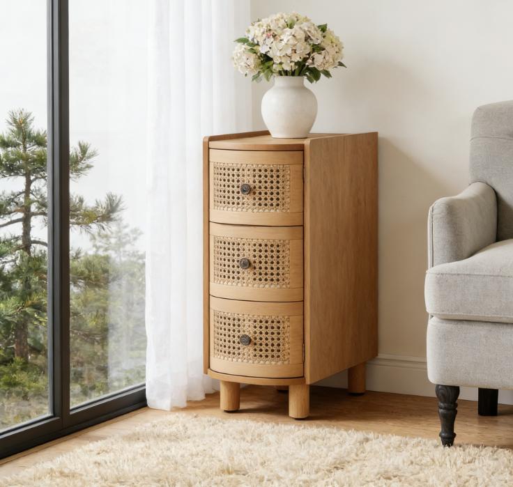 Wooden Nightstand End Table Side Table With Storage