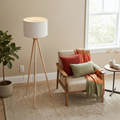 Tripod Wood Strip Floor Lamp, Natural, LED