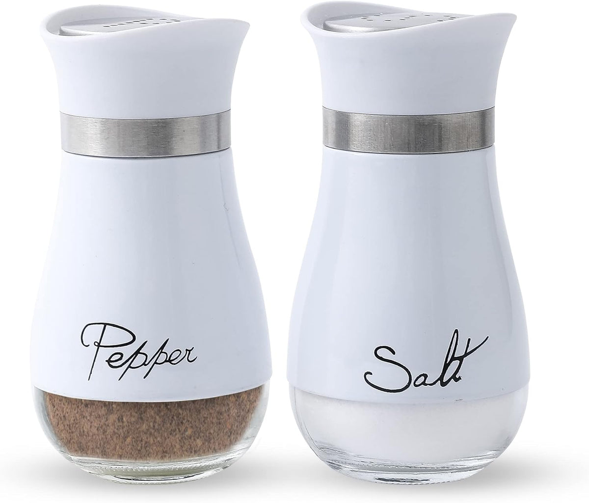 Salt and pepper shaker set, white