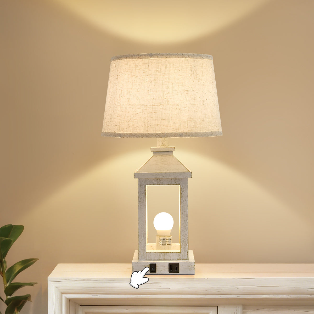 Set Of 2 Vintage Table Lamps For Living Room Farmhouse Industrial